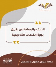 إعلان بداية فترة الحذف والإضافة لمرحلة البكالوريوس للفصل الدراسي الأول للعام الجامعي 1444هـ