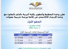 وحدة التخطيط والتطوير بتربية الدلم تنظم ورشة بعنوان "الخطــو الأول"